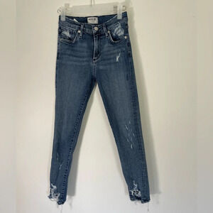 AGOLDE Sophie High Rise Skinny‎ Crop Distressed Jeans